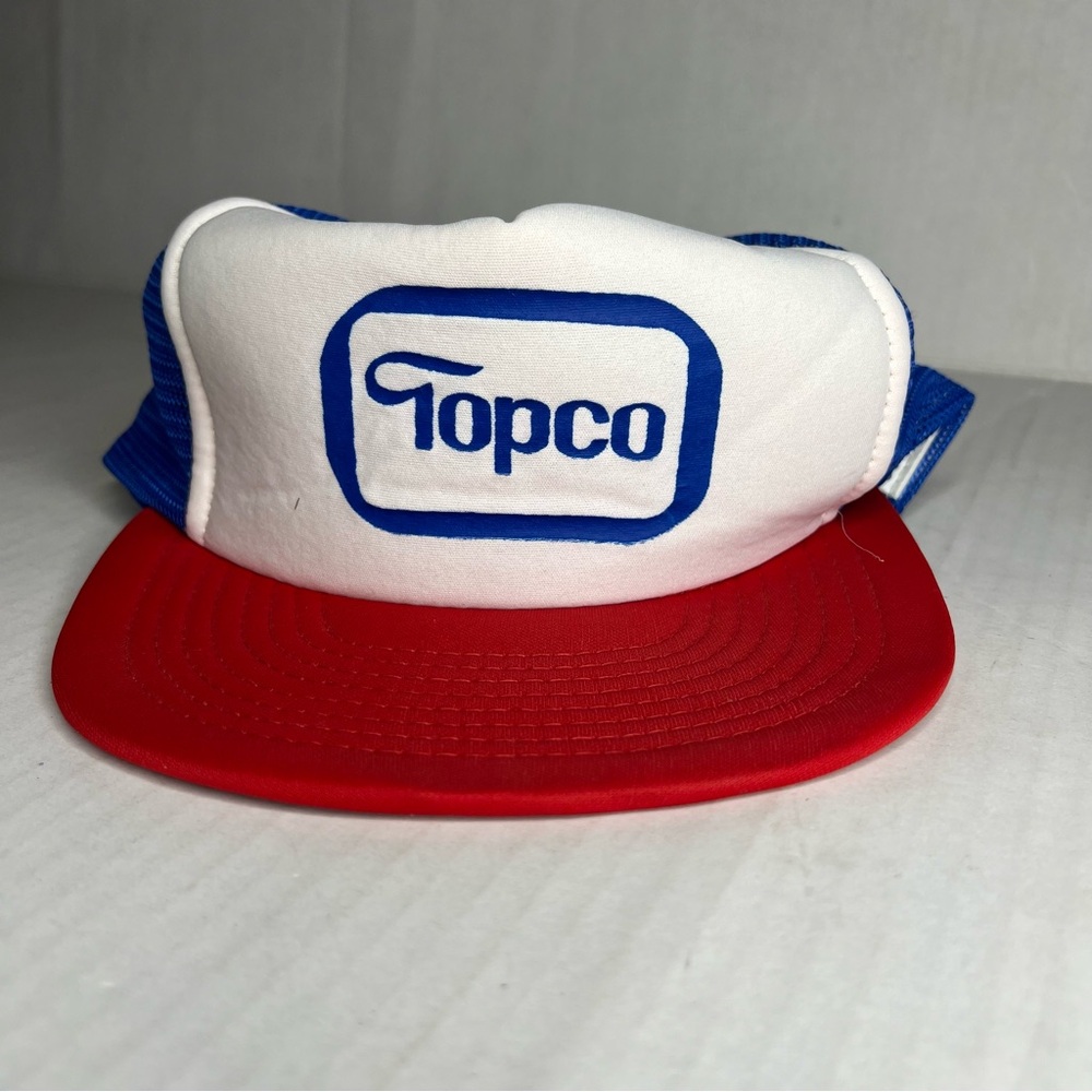 Vintage Trucker Topco Hat SnapBack Mesh Size Large 1980s 80s